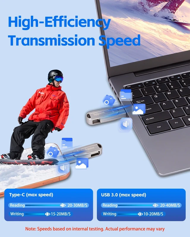 Alt view image 2 of 5 - 128GB Flash Drive for iPhone Photo Stick Thumb Drive, USB Memory Stick iPhone Flash Drive for Photos Jump Drive Portable External Easy Backup Photo Storage for Phone/Android/PC/Laptop/Tablet (Grey)