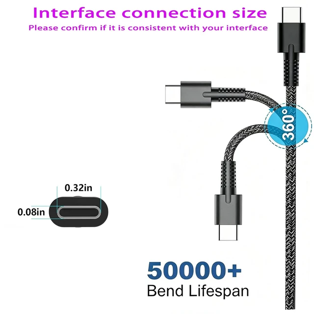 Alt view image 2 of 5 - 100W USB-C Charger Fit for HP Spectre Fold 17 x360 ZBook Firefly 14/16 G11