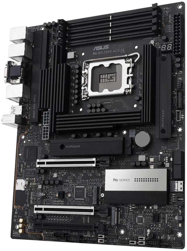 Alt view image 4 of 5 - ASUS Pro WS Z890-ACE SE Z890 LGA 1851 ATX Motherboard, Intel Core Ultra Series 2 Ready, Advanced AI PC-Ready, PCIe 5.0, DDR5, 10G & 2.5G LAN, 4X M.2, USB 20Gbps, Thunderbolt 4, onboard BMC, AI