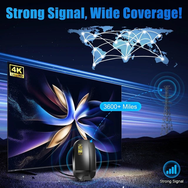 Alt view image 5 of 5 - 2026 Upgraded TV Antenna Indoor Outdoor, Digital Antenna for Smart TV