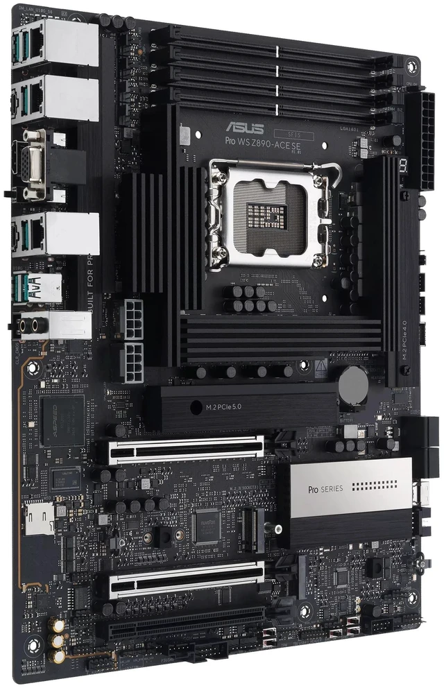 Alt view image 3 of 5 - ASUS Pro WS Z890-ACE SE Z890 LGA 1851 ATX Motherboard, Intel Core Ultra Series 2 Ready, Advanced AI PC-Ready, PCIe 5.0, DDR5, 10G & 2.5G LAN, 4X M.2, USB 20Gbps, Thunderbolt 4, onboard BMC, AI