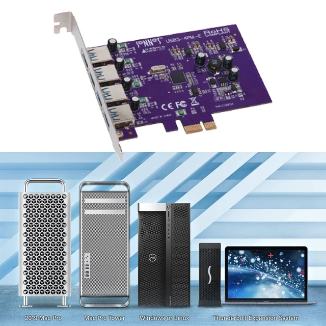 Alt view image 2 of 3 - Sonnet Allegro USB-A 4-Port USB 3.2 Gen 1 PCIe Card Mac Windows Linux 5Gbps