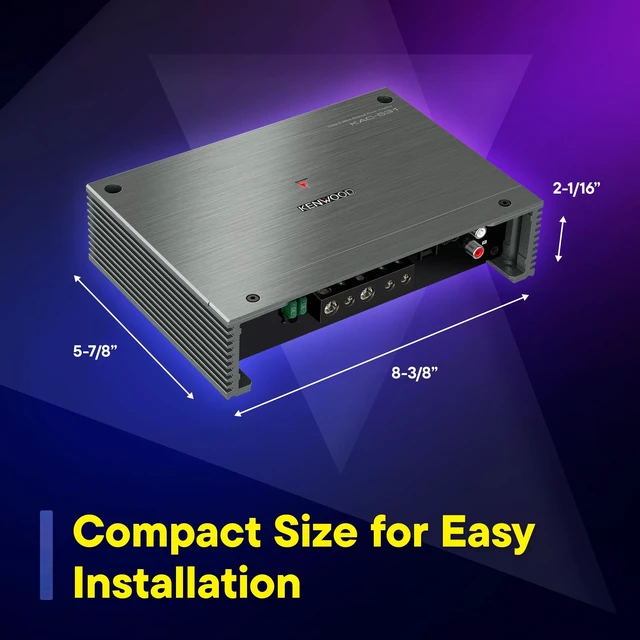 Alt view image 2 of 5 - KENWOOD KAC-531 Class D Mono Power Amplifier 1000W High-Efficiency Bass Amplifier with Adjustable Controls and Advanced Protection