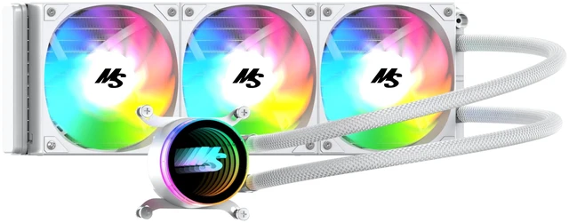 Main image of Minorsonic CPU Cooler 360mm Aio, Liquid Cooler CPU Low-Noise AMD AM5/AM4, Refrigeracion Liquida Water Cooling Systems, Intel LGA 1851/1700 PC Water Cooler 3 x 120 mm PWM ARGB Fans White