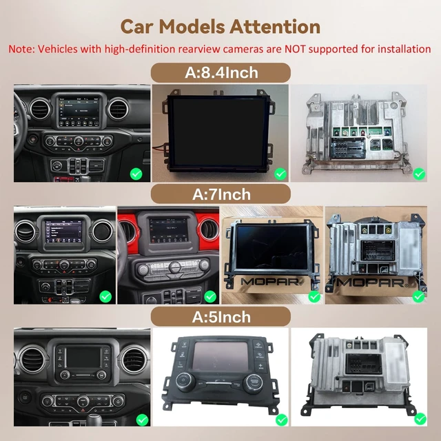 Alt view image 3 of 5 - 4+128G 9'' Android 15 Car Stereo for Jeep Wrangler JL 2018-2021