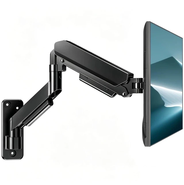Main image of AX WABER Single Monitor Wall Mount for 17 to 32 inch Flat/Curved Computer Screens,Full Motion Adjustable Mechanical Spring Monitor Wall Arm Holds Up to 22lbs,VESA Wall Mount 75x75/100x100, Black