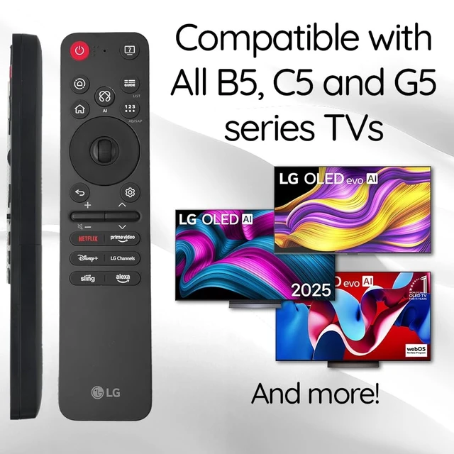 Alt view image 2 of 5 - Ceybo OEM Original MR25GA Magic Remote for 2025 LG OLED Smart TVs C5, B5, G5, M5 Series Voice Control, Pointer, Alexa Shortcut, Accessibility & AI Features