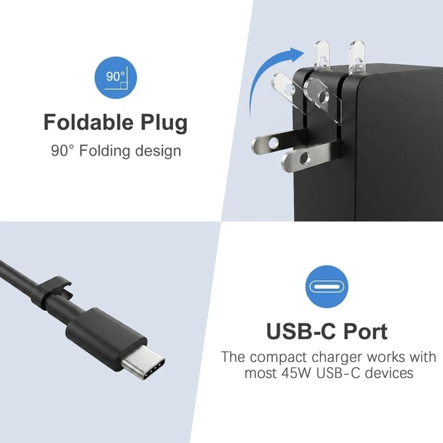 Alt view image 2 of 5 - 45W Surface Pro Charger USB C Wall Charger for Microsoft Surface Pro