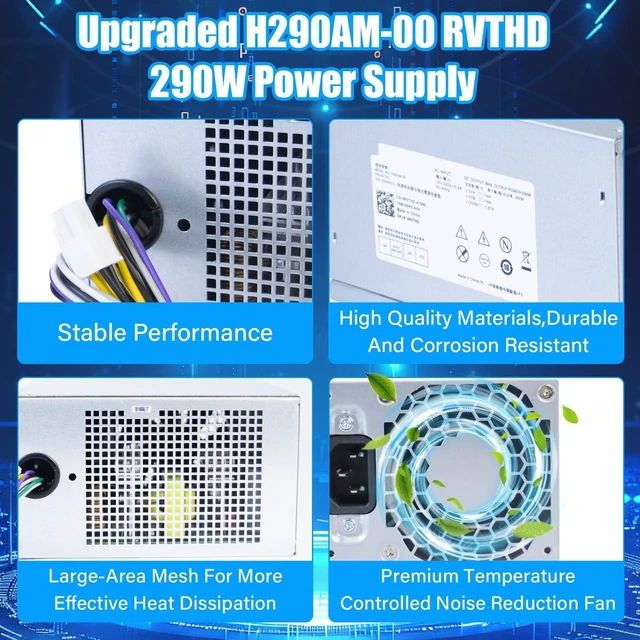 Alt view image 5 of 5 - AC290AM-00 H290AM-00 HYV3H L290AM-00 290W Power Supply H290EM-00 PSU Compatible with Dell Optiplex 3020 7020 9020/ Precision T1700/ PowerEdge T20 MT RVTHD KPRG9 HYV3H AC290AM-00 D290A001L PS-3291-1