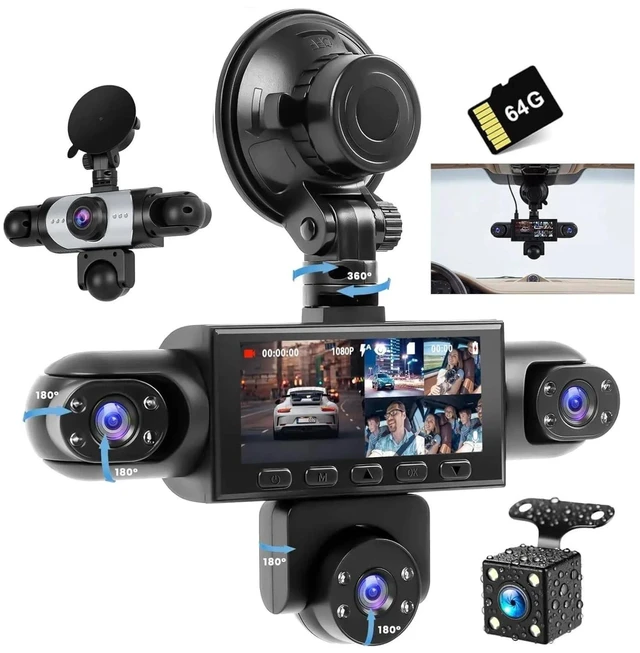 Main image of Fuluku 5Channel Dash Cam Front and Rear Left Right Inside Camera for Cars