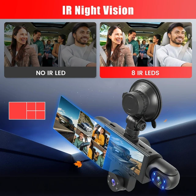Alt view image 3 of 5 - Fuluku 5Channel Dash Cam Front and Rear Left Right Inside Camera for Cars