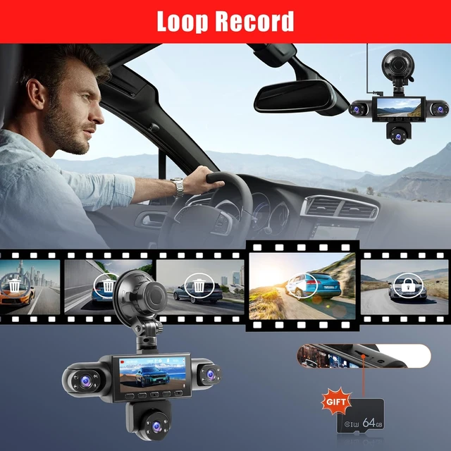 Alt view image 5 of 5 - Fuluku 5Channel Dash Cam Front and Rear Left Right Inside Camera for Cars