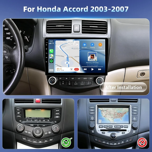 Alt view image 2 of 5 - 4+64G Android Car Radio for Honda Accord 2003 2004 2005 2006 2007