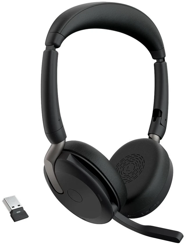 Main image of Jabra Evolve2 65 Flex Wireless Stereo Headset - Bluetooth, Noise-Cancelling ClearVoice Technology & Hybrid ANC - Works with All Leading UC Platforms Such As Zoom & Google Meet - Black