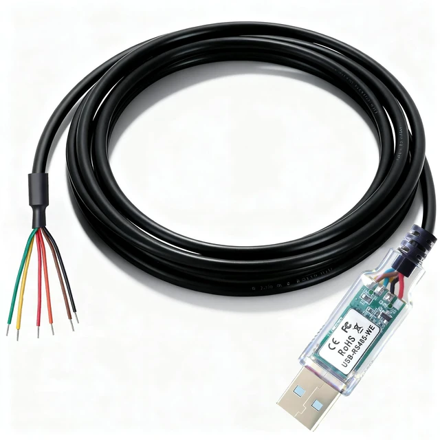 Main image of Xiusiyt USB RS485-WE-5000-BT Serial Adapter Cable, USB to RS-485, RS485-WE Converter Cable 6 Wire End, Built-in FT232 IC, 16FT / 5M