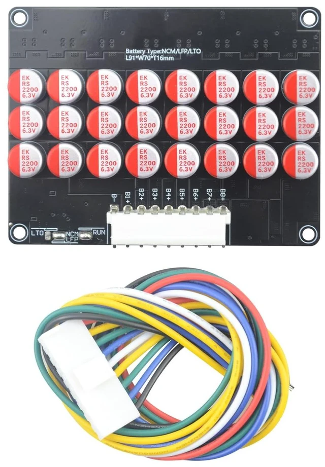 Main image of LVNOON 5.5A 5S to 21S 5S 6S 7S 8S 9S 10S 12S 14S 16S 17S 21S Smart Active Balancer Active Equalizer Balancer for li-ion NCM Lifepo4 LFP LTO Battery Energy Capacitor (6S-8S)