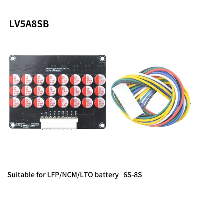 Alt view image 2 of 5 - LVNOON 5.5A 5S to 21S 5S 6S 7S 8S 9S 10S 12S 14S 16S 17S 21S Smart Active Balancer Active Equalizer Balancer for li-ion NCM Lifepo4 LFP LTO Battery Energy Capacitor (6S-8S)