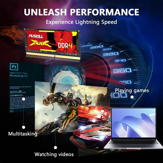 Alt view image 4 of 5 - PUSKILL 16GB DDR4 3200MHz RAM (2x8GB) SODIMM CL22 Laptop