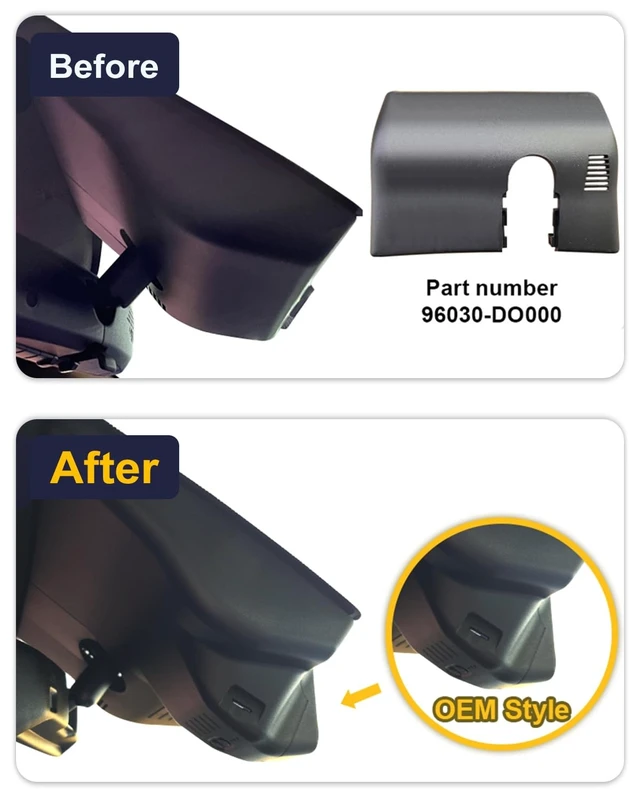 Alt view image 3 of 5 - Fitcamx Front 4K+Rear 1080P Dash Cam Adapts for Kia EV9 2023-2026 (Part No#DO000), OEM Factory Look, Dual HD Video, WiFi & APP, Loop Recording, Gravity Sensor, Easy to Operate, 128GB Card