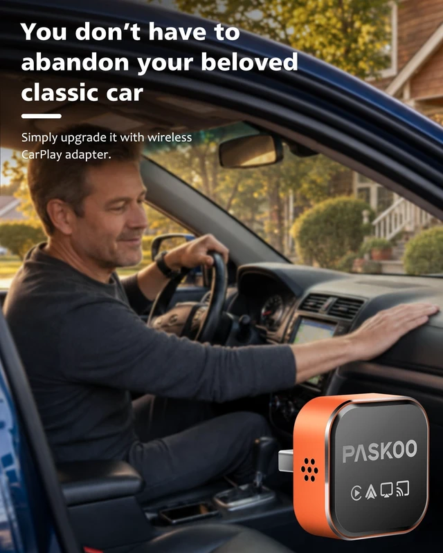 Alt view image 4 of 5 - PASKOO Wireless CarPlay Adapter for Apple iPhone & Android Phones
