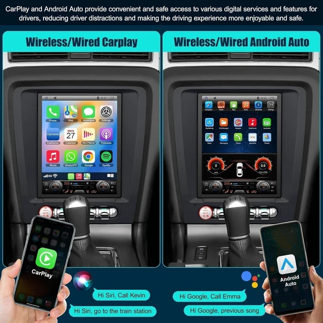 Alt view image 2 of 5 - 4+64 8-Core for Ford Mustang 2010 2011 2012 2013 2014 Android 13 Car Radio, 9.7 Inch IPS Touch Screen Car Stereo with Wireless Carplay/Android Auto,GPS, WiFi, Bluetooth,FM, Support OBD2/DVR/DSP