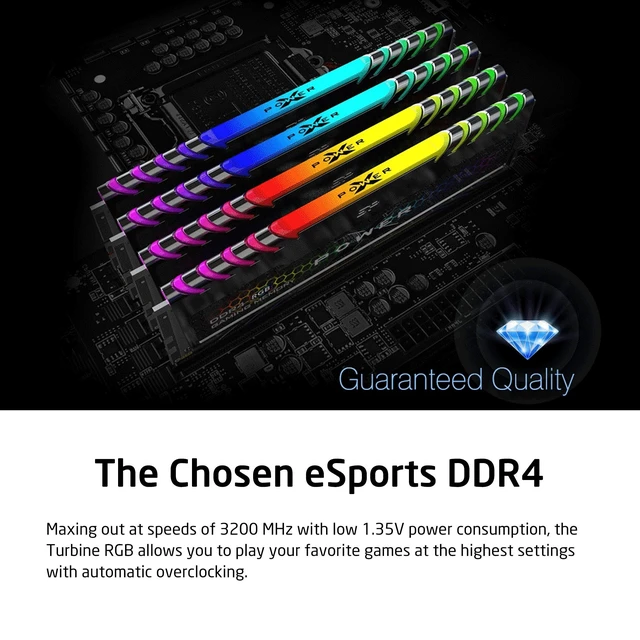 Alt view image 3 of 5 - SP Silicon Power 16GB (8GBx2) XPOWER RGB Turbine Gaming DDR4 3200MHz (PC4 25600) 288-pin CL16 1.35V UDIMM Desktop Memory Module - Low Voltage