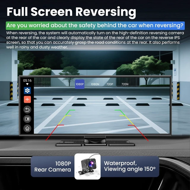Alt view image 5 of 5 - 11.5 inch CarPlay Screen for Car, Built-in N-etflix/YouTube and Other apps