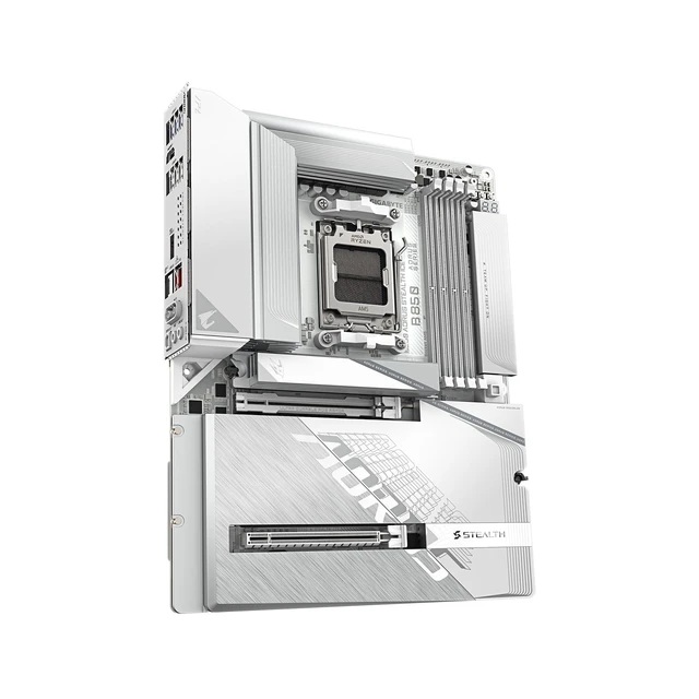 Alt view image 3 of 5 - GIGABYTE B850 AORUS Stealth ICE Reverse-Connect ATX Motherboard, Support AMD Socket AM5 Processors, DDR5, 14+2+2 Power Phase, 4X M.2, PCIe 5.0, USB-C, WIFI7, 5GbE LAN, EZ-Latch, 5-Year Wa