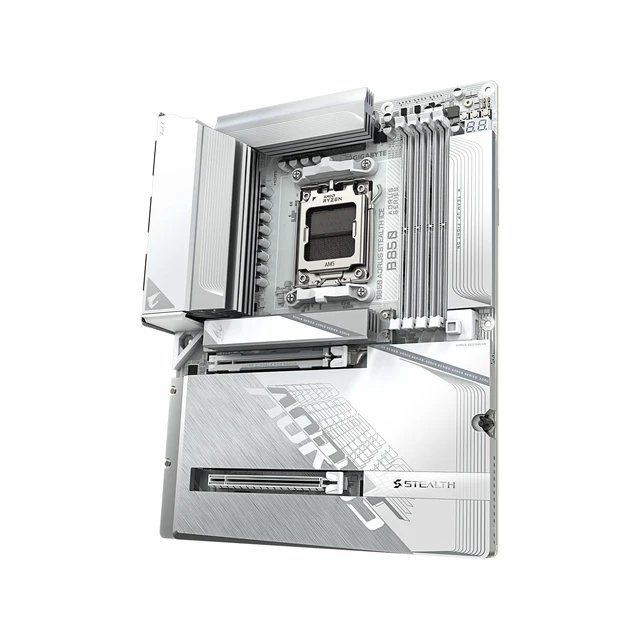 Alt view image 4 of 5 - GIGABYTE B850 AORUS Stealth ICE Reverse-Connect ATX Motherboard, Support AMD Socket AM5 Processors, DDR5, 14+2+2 Power Phase, 4X M.2, PCIe 5.0, USB-C, WIFI7, 5GbE LAN, EZ-Latch, 5-Year Wa