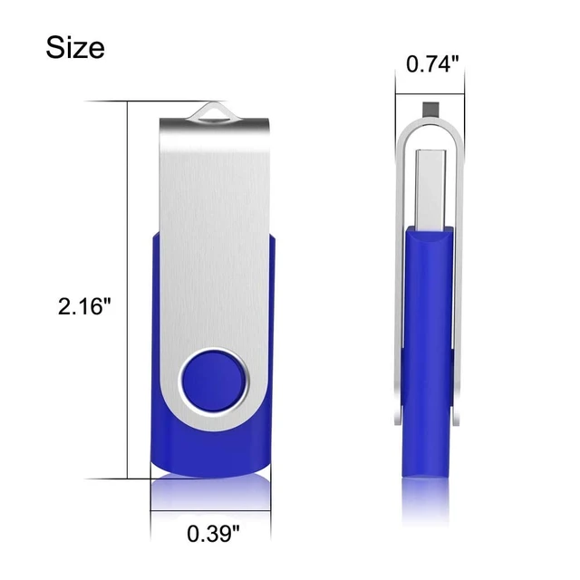 Alt view image 4 of 5 - Aiibe 64GB USB Flash Drive 50 Pack Thumb Drive 64GB Flash Drives USB Drive Bulk USB 2.0 Memory Stick Jump Drives 64 GB Multipack, Blue