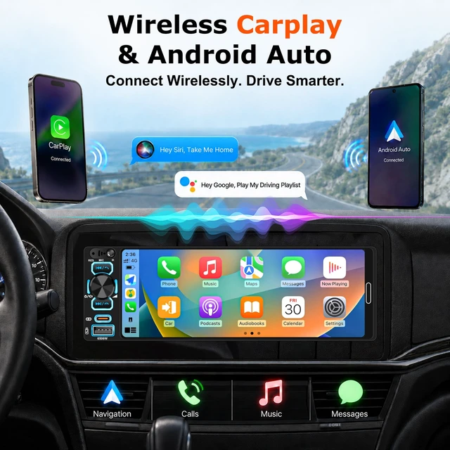 Alt view image 2 of 5 - Single Din Car Stereo with Bluetooth 5.2-Wireless Apple CarPlay Car Radio