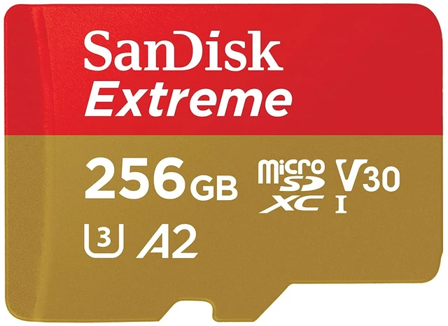 Main image of SANDISK 256GB Extreme microSD Card + Adapter, Up to 190MB/s Read Speeds