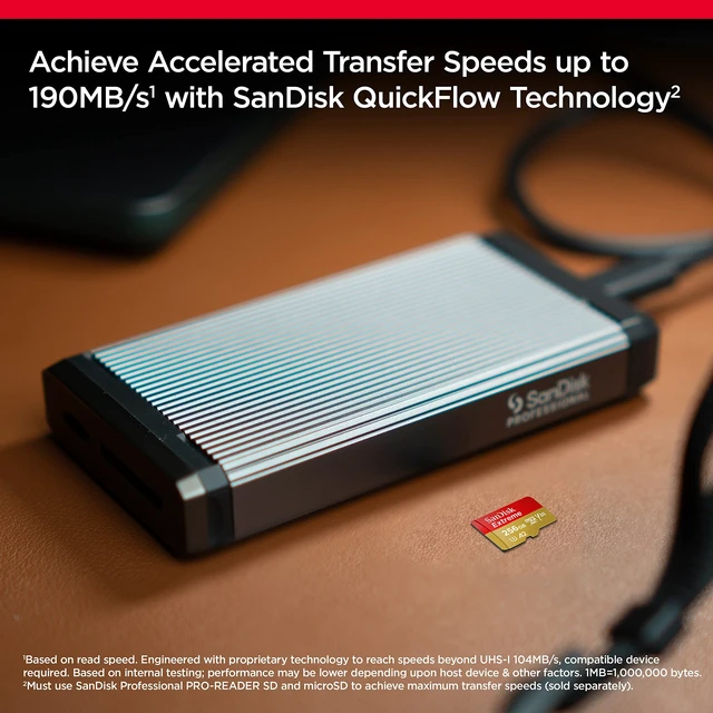 Alt view image 4 of 5 - SANDISK 256GB Extreme microSD Card + Adapter, Up to 190MB/s Read Speeds