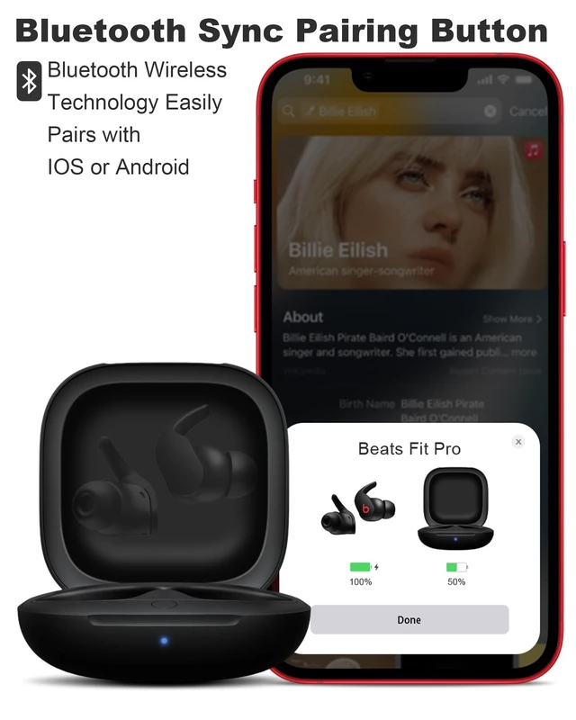Alt view image 2 of 5 - NPYXBR Charging Case Replacement for Fit Pro Wireless Charger Case with Bluetooth Pairing Button, 700mAh Battery, Earbuds Not Included