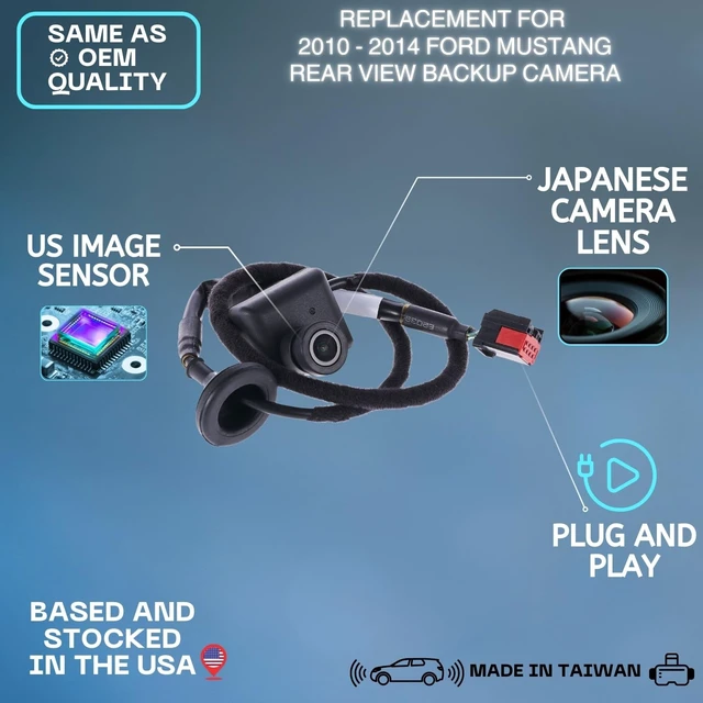 Alt view image 2 of 5 - Backup Camera Replaces for 2010 2011 2012 2013 2014 Ford Mustang OE Part # AR3Z6344210BA AR3T-19G490-CC AR3Z-6344210-BA