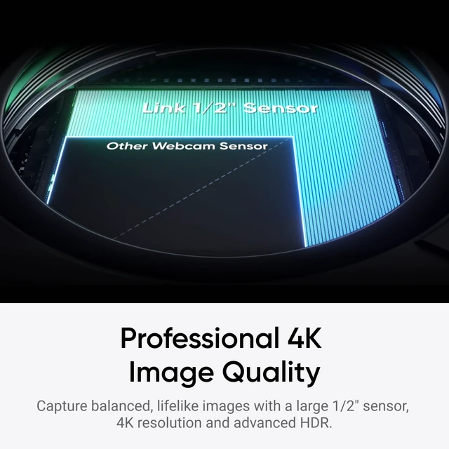 Alt view image 2 of 5 - Insta360 Link 2C - 4K Webcam for PC/Mac, 1/2" Sensor, Auto Framing, HDR, AI Noise-Canceling Mic, Gesture Control for Streaming, Video Calls, Gaming, Works with Zoom, Teams, Twitch & More