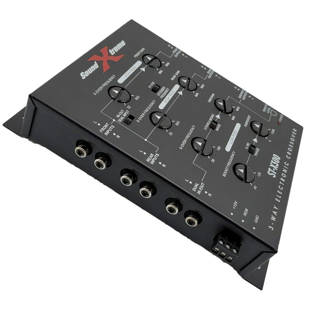 Alt view image 4 of 5 - SoundXtreme ST-X300 3-Way Electronic Car Audio Crossover, Dash Mount with Remote Bass Knob, 10Hz-30kHz Response, 60dB Separation, Power Adapter & Connector