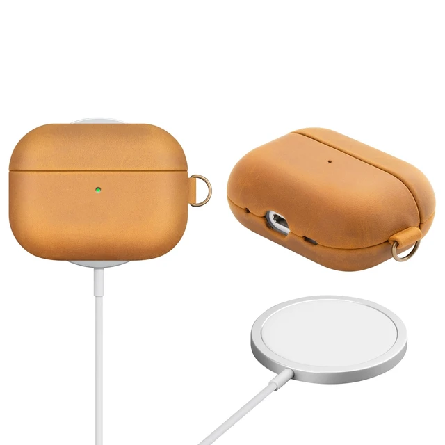 Alt view image 3 of 5 - Maogoam Genuine Crazy Horse Leather Case Cover for Apple AirPods Pro 2/1