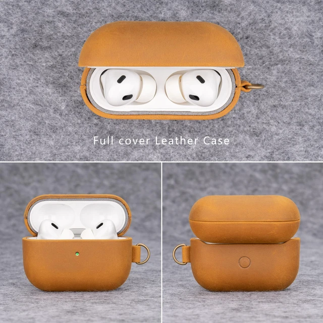 Alt view image 4 of 5 - Maogoam Genuine Crazy Horse Leather Case Cover for Apple AirPods Pro 2/1