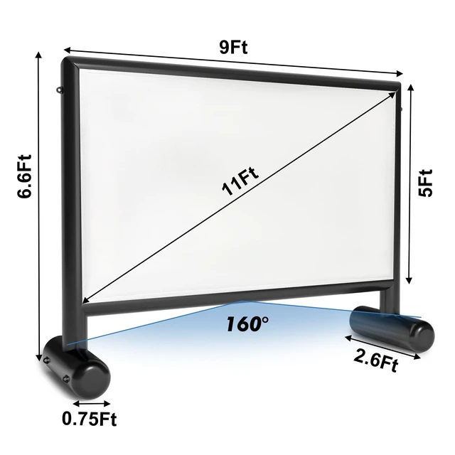 Alt view image 3 of 5 - Heipigo 11FT Inflatable Projector Screen Blow Up Movie Screen Outdoor