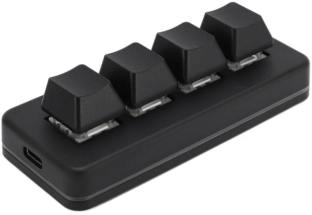 Main image of LAISANIM 4 Key Mini Keypad, One Handed Mechanical Gaming Keyboard, Wired USB Programming Macro Keypad with RGB Dynamic Lighting for Game Editing Working