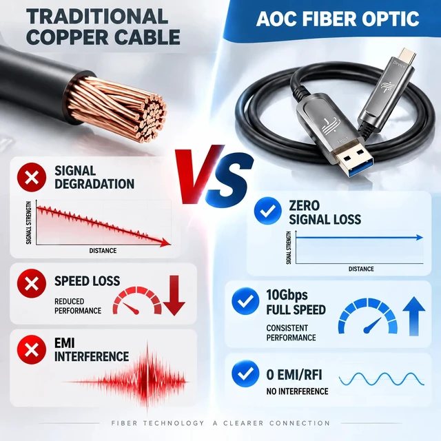 Alt view image 4 of 5 - DWLCWY USB A to USB C Fiber Optic Cable 33FT