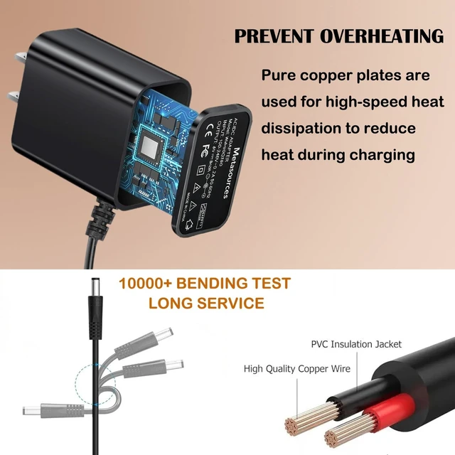 Alt view image 5 of 5 - AC Adapter for WelchAllyn Connex ProBP 3400 ProBP3400 Blood Pressure Device
