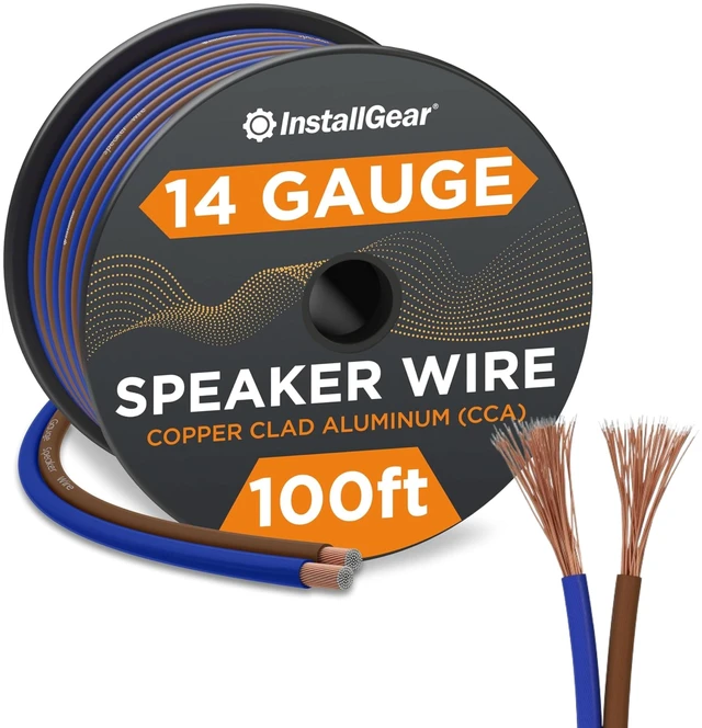 Main image of InstallGear 14 Gauge Speaker Wire 100 ft Cable, 14 AWG