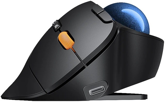 Main image of ProtoArc EM02 Wireless Trackball Mouse, 0/15 Adjustable Angle, Blue