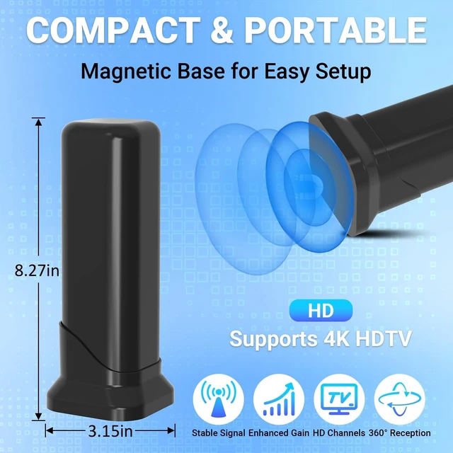 Alt view image 3 of 4 - Digital TV Antenna for Smart TV Indoor, TV Antenna for Local Channels
