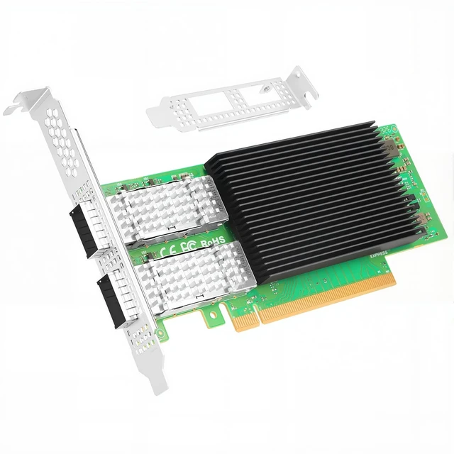 Alt view image 2 of 5 - Vogzone for BCM957508 Network Card, 2*QSFP56 100GbE PCIe 4.0 x16 NIC