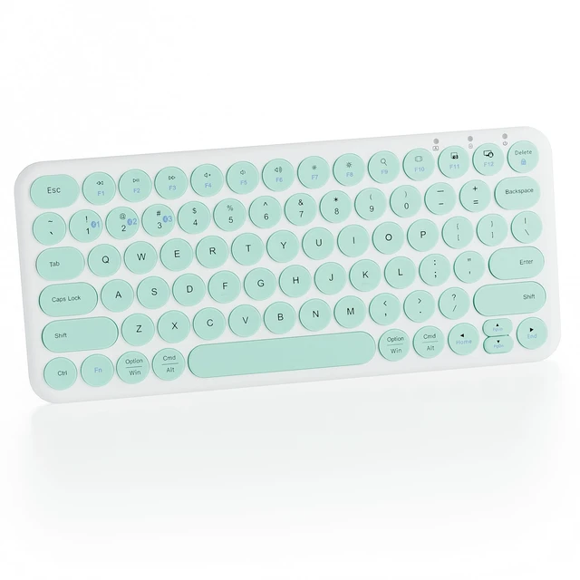 Main image of Cloud-W Mini Bluetooth Keyboard, Low Profile Quiet Keys (Green White)