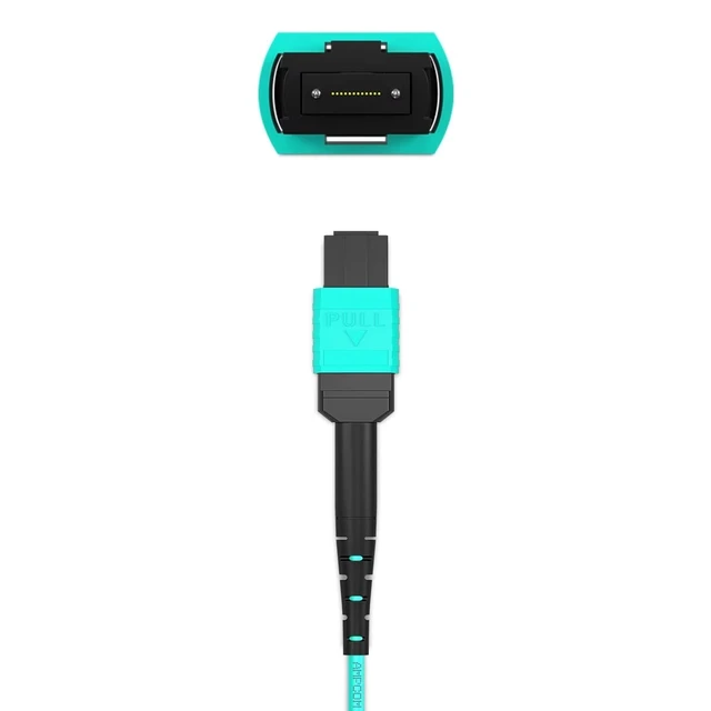 Alt view image 5 of 5 - AMPCOM MPO to LC Breakout Cable 50/125m Multimode OM3-300(12 Fiber, MPO to LC, Type B, LSZH/Riser, UPC, Aqua) 10m (32ft)