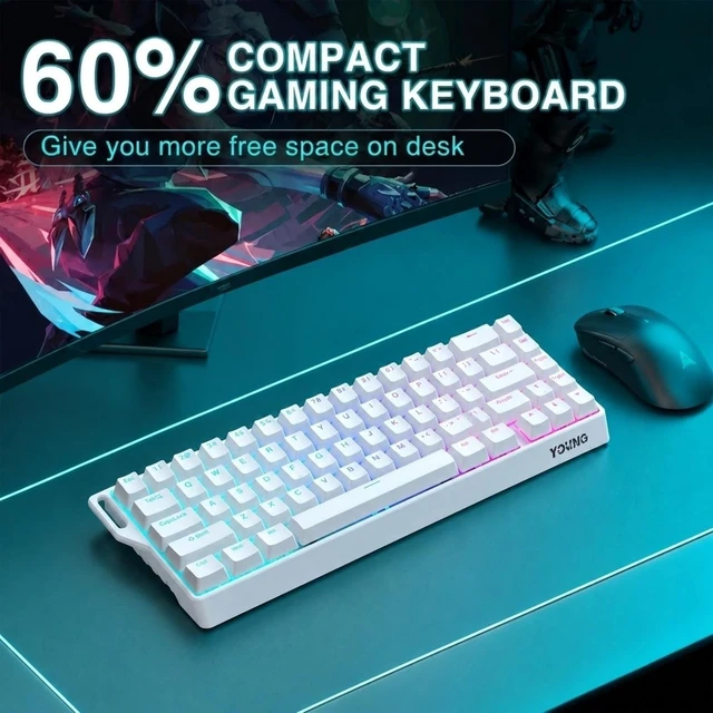 Alt view image 5 of 5 - Itigoitie 60% Wireless Mechanical Keyboard, Hot Swappable Tri-Mode 2.4GHz/Bluetooth/USB-C, RGB Backlit Gaming Keyboard with PBT Keycaps, Compatible with Windows, Mac & Android